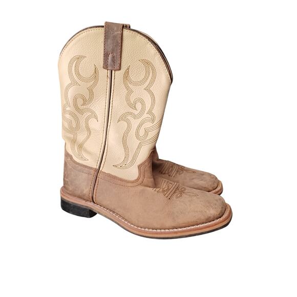SMOKY MOUNTAIN BOOTS Kids' Unisex Scout 3705 Square Toe Leather Boots Size 4 - Picture 1 of 7
